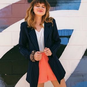 Striped navy blazer